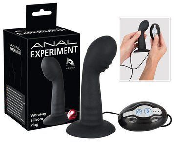Анальна вібропробка на присоску з пультом Anal Experiment Silicone Vibrating Plug, 13,5х3,9 см. 588237 фото