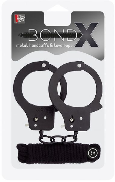 Набор BONDX METAL CUFFS & LOVE ROPE SET-BLACK DT20870 фото