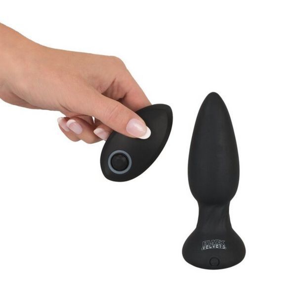 Анальна пробка з ротацією та пультом ДУ Black Velvets Remote Controlled Rotating & Vibrating Plug, 14,2 х4,1 см 61325964260000 фото