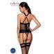 Сетчатый комплект корсет с халтером, съемные подвязки и трусики Amanda Corset black, S/M, L/XL, XXL/XXXL SO5319 фото 2