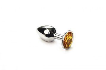 Анальна пробка з кристалом Swarovski Silver Citrine, розмір S 280954 фото