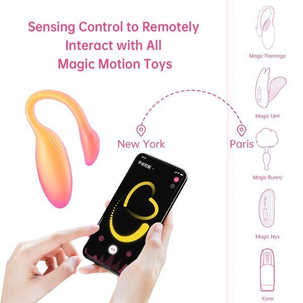 Смарт-віброяйце Magic Motion Flamingo Max Orange 2 в 1: віброяйце та тренажер Кегеля, 10 режимів, 11х3,2 см. SX2193 фото
