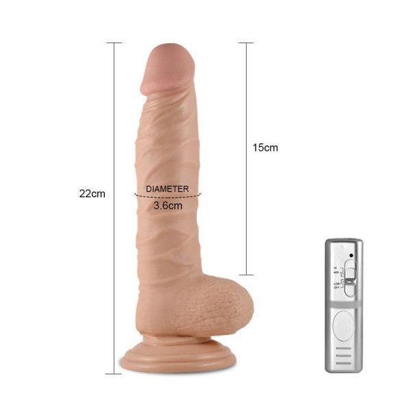 Реалистичный вибратор 8.5" Real Extreme Dildo Vibrating Flesh, 22х3,6 см. 6452LVTOY541 фото