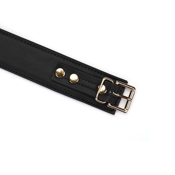 Нашийник із повідцем Liebe Seele Black Organosilicon Collar with Leash SO9484 фото