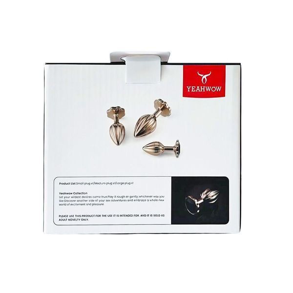 Набор металлических анальных пробок LOCKINK YEAHWOW Nympho Butt Plug Set, 3 шт. SX2840 фото