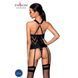 Сетчатый комплект с узором: корсет с халтером, подвязки, трусики Hima Corset black, S/M, L/XL, XXL/XXXL SO5350 фото 2