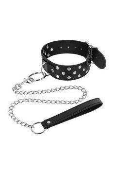 Нашийник із заклепками та повідцем Fetish Tentation Rivets and Leash SO3728 фото