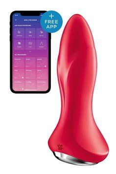 Анальна смарт вібропробка із перловим масажем Satisfyer Rotator Plug 1+ Red, 13х3,5 см. SO6277 фото