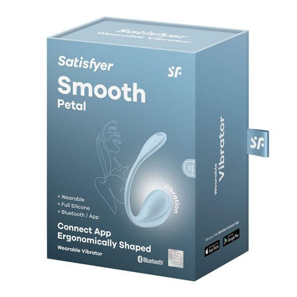 Смарт-віброяйце Satisfyer Smooth Petal Connect App Light Blue, 23х3,8 см. SX0667 фото