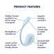 Смарт-віброяйце Satisfyer Smooth Petal Connect App Light Blue, 23х3,8 см. SX0667 фото 6