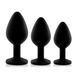 Набір анальних корків із кристалом Rianne S: Booty Plug Set Black SO3889 фото 2