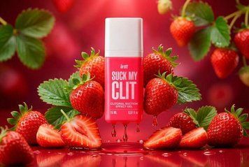 Смоктайзер для клітора Intt Suck My Clit Wild Strawberry, полуниця, гель з ефектом посмоктування, 15 мл. SX4002 фото