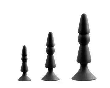 Набір анальних плагів MENZSTUFF 3-PIECE ANAL CONE SET BLACK DT21285 фото
