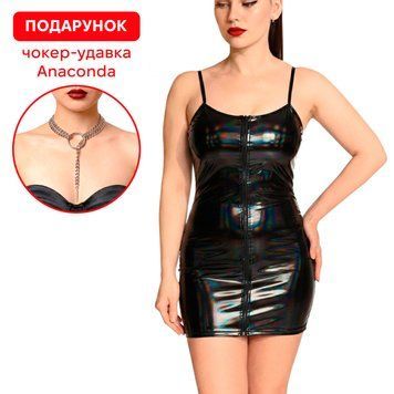 Лакированное платье Art of Sex - Demeter, цвет черный с эффектом голограммы, S, M, L, XL + подарок SX3369 фото