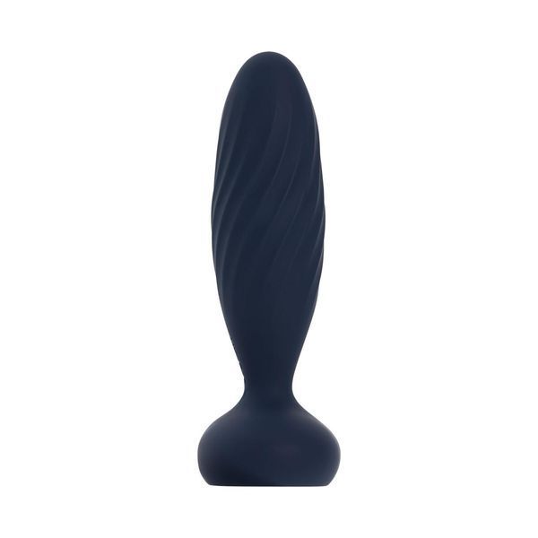 Анальная смарт-вибропробка с пульсацией и пультом ДУ Svakom Jordan Navy Blue, 12х3,2 см. SX0727 фото
