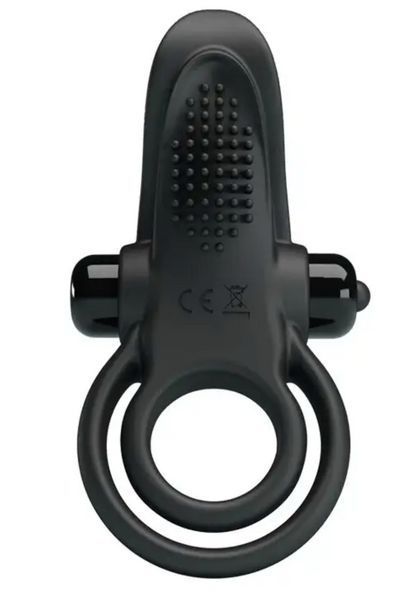 Двойное эрекционное кольцо с вибрацией Pretty Love "Vibrant penis ring", 11,3х5,6 см. BI-210203 фото