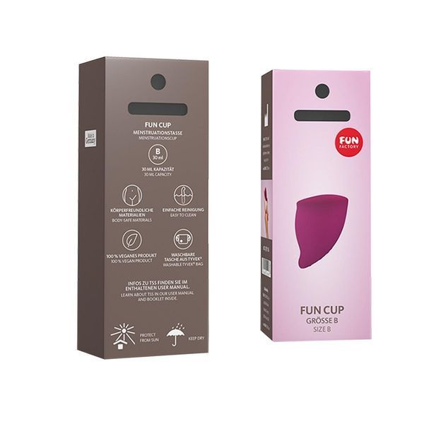 Менструальная чаша Fun Factory FUN CUP SIZE B, бордовая, многоразовая, диаметр 4,3 см, объем 30 мл SX0954 фото