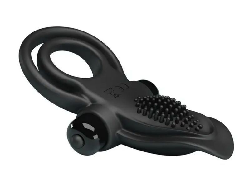 Двойное эрекционное кольцо с вибрацией Pretty Love "Vibrant penis ring", 11,3х5,6 см. BI-210203 фото