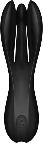 Кліторальний вібратор Satisfyer Threesome 2 Black, 3 гнучкі пальчики, 3 мотори, 14,1х3,7 см. SX1214 фото
