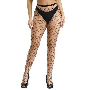 Сексуальные колготки в очень крупную сетку, Black, S/L SO5003 фото