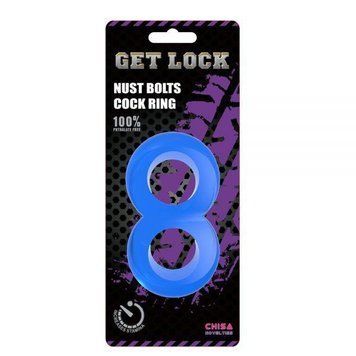 Эрекционное кольцо Duo Cock 8 Ball Ring, BLUE, 2,5 см. CH38185 фото