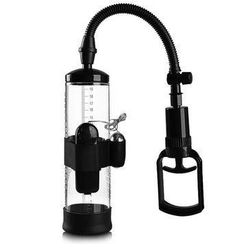 Вакуумна помпа для чоловіків з вібрацією Boss Series: Powerpump MAX Vibrating - Black&Clear, 22х7 див. BS6000035 фото