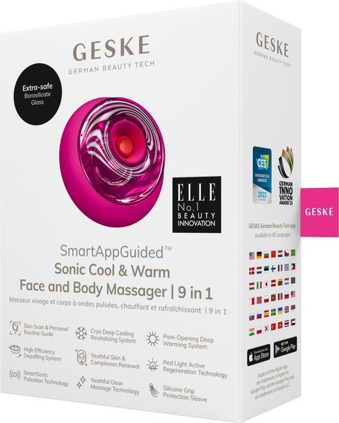 Массажер для лица и тела GESKE Sonic Cool&Warm Face and Body Massager 9в1 magenta HB0278 фото