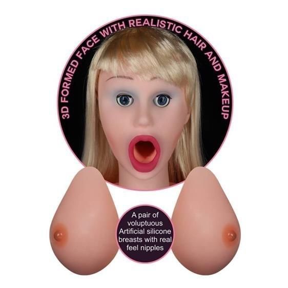 Секс-лялька з 3D обличчям і вібрацією Silicone Boobie Super Love Doll 6452LV153002 фото