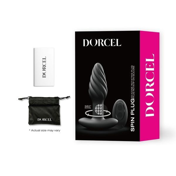 Анальна пробка з вібрацією та перлинним масажем і пультом ДУ Dorcel Spin Plug, 12,2х3,8 см. SO9019 фото