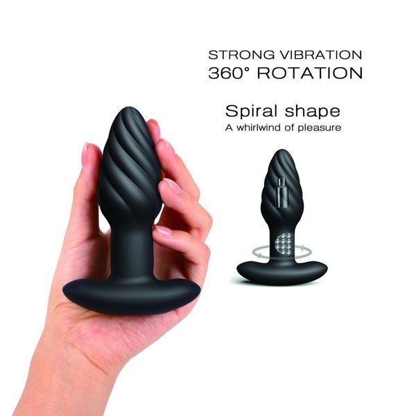 Анальна пробка з вібрацією та перлинним масажем і пультом ДУ Dorcel Spin Plug, 12,2х3,8 см. SO9019 фото