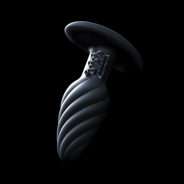Анальна пробка з вібрацією та перлинним масажем і пультом ДУ Dorcel Spin Plug, 12,2х3,8 см. SO9019 фото