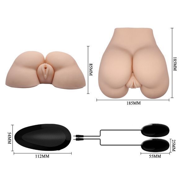 Мастурбатор вагіна і анус з вібрацією - Crazy Bull Masturbator Pussy & Anal vibrating, 18,5х18,5 см 6603BM-009173Z-1 фото