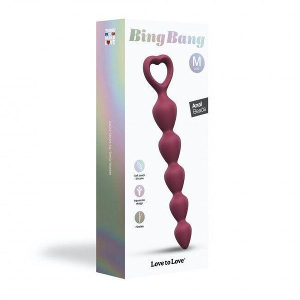 Анальний ланцюжок Love To Love BING BANG M - PLUM STAR, 18,5х2,8 см. SO5084 фото