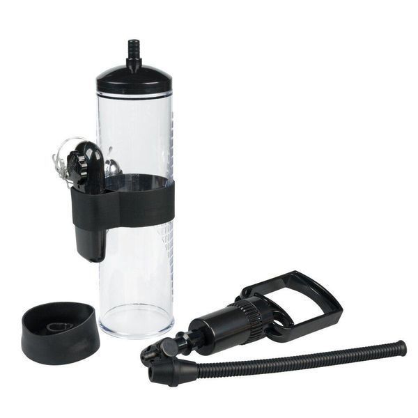 Вакуумная помпа для мужчин с вибрацией Boss Series: Powerpump MAX Vibrating - Black&Clear, 22х7 см. BS6000035 фото