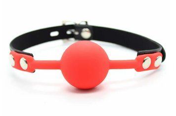 Кляп із силікону Silicone ball gag red, 4 см. 223212012 фото