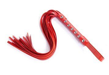 Батіг червоного кольору DS Fetish Studded flogger red, 55 см. 292000118 фото