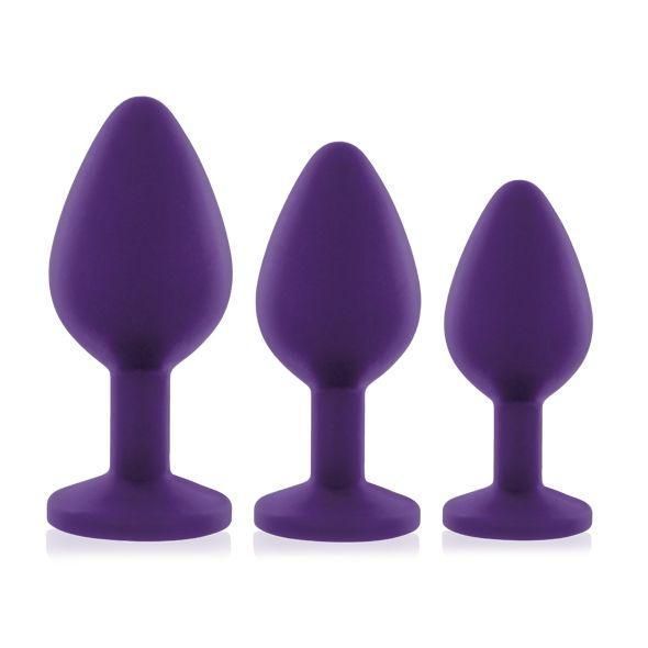 Набор анальных пробок с кристаллом Rianne S: Booty Plug Set Purple SO3908 фото