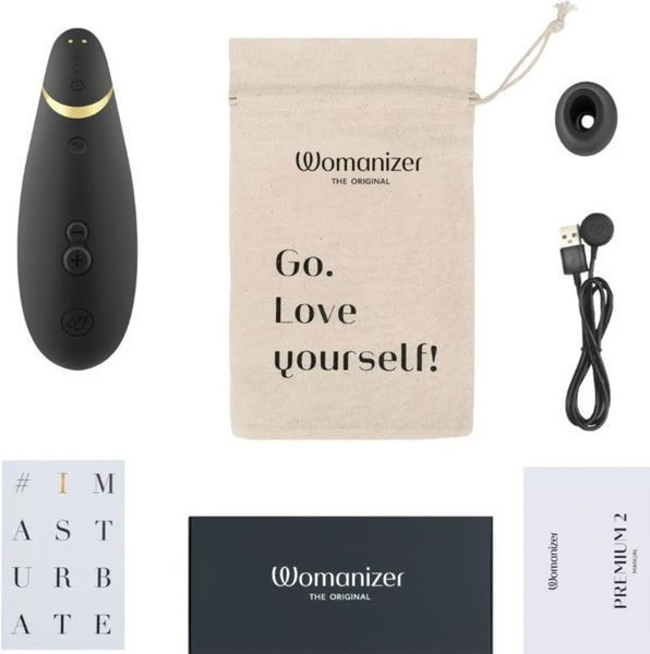 Вакуумний кліторальний стимулятор Womanizer Premium 2 BLACK, 15,5 х5 см. SO8749 фото