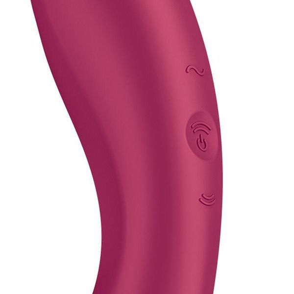 Вакуумный стимулятор с вибрацией Satisfyer Curvy Trinity 1 Red, игрушка 3в1, 18х4 см. SO8407 фото