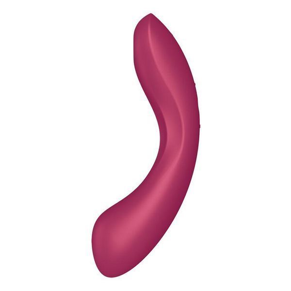Вакуумный стимулятор с вибрацией Satisfyer Curvy Trinity 1 Red, игрушка 3в1, 18х4 см. SO8407 фото