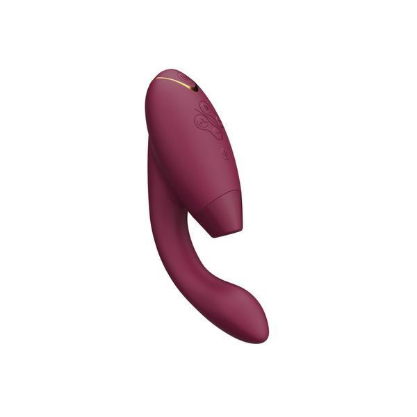 Подвійний вакуумний кліторальний стимулятор з вібрацією Womanizer Duo 2 Bordeaux незалежні двигуни, 20,3х3,8 см SO8755 фото