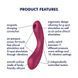 Вакуумный стимулятор с вибрацией Satisfyer Curvy Trinity 1 Red, игрушка 3в1, 18х4 см. SO8407 фото 4