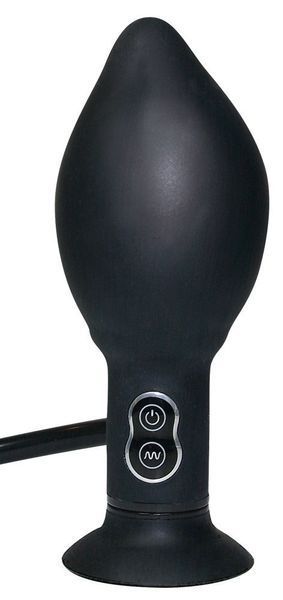 Надувная анальная пробка с вибрацией True Black Vibrating Anal Plug, 17х4,6 см. 61325746000000 фото