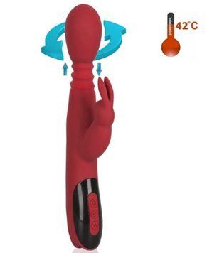 Вібратор кролик із поштовховими рухами, обертанням і нагріванням Massager For Her Rabbit Vibrator, 26х4 см. 400620 фото