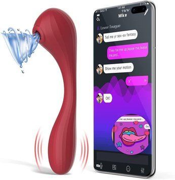 Смарт вакуумний вагінально-кліторальний стимулятор Magic Motion Bobi Red, керування зі смартфона, 20,5х3,3 см SO5745 фото