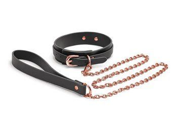 Нашийник з повідцем NS Novelties BONDAGE COUTURE COLLAR AND LEASH BLACK T280946 фото