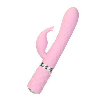 Розкішний вібратор-кролик з ротацією та вібрацією Pillow Talk Lively, Pink із кристалом Сваровскі, 24х3,7 см. SO6856 фото