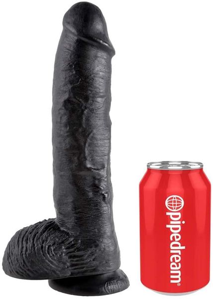 Фалоїмітатор KING COCK 10INCH COCK WITH BALLS BLACK, 25,5х5,4 см. DT44697 фото