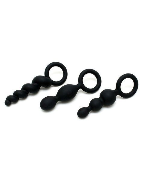 Набір анальних корків Satisfyer Plugs black (set of 3) &mdash; Booty Call SO2323 фото