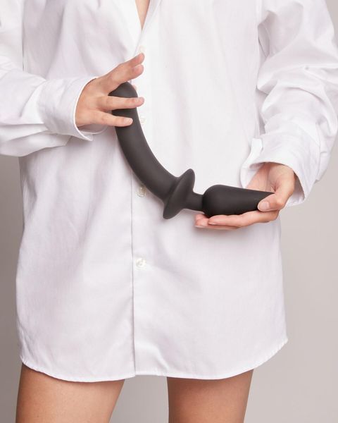 Анальная пробка с дилдо 2в1 Strap-On-Me SWITCH PLUG-IN REALISTIC DILDO Black L, диаметр 4,5/3,4 см SO6828 фото